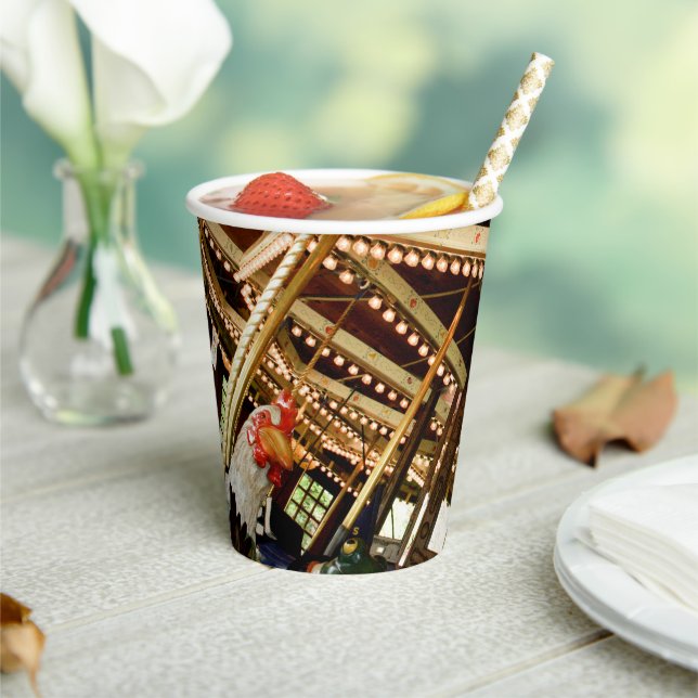 Vintage Rooster Carousel Paper Cups (Insitu)