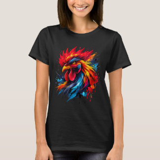 Vintage Rooster Chicken Fight Enthusiast Painted _ T-Shirt