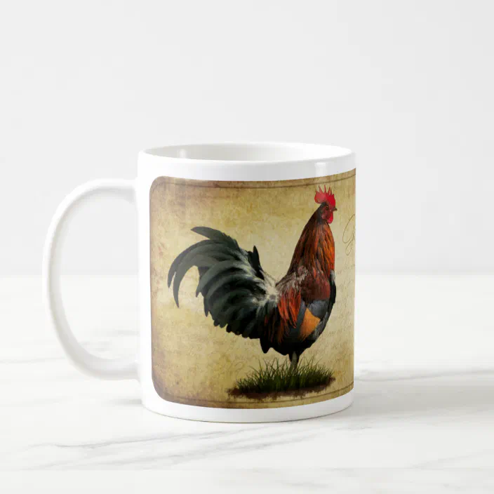 Rooster Vintage Look Ceramic Coffee Tea Mug Cup 11 Oz 