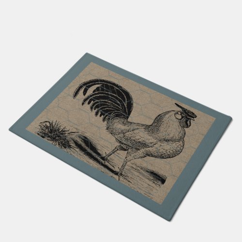 Vintage Rooster Country Farm and Pets Doormat