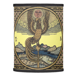 Vintage Rooster Crowing to Morning Sun by Bilibin Lamp Shade