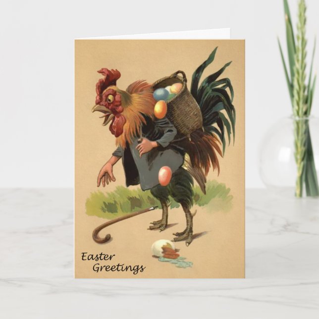 Vintage Rooster Easter Card (Front)