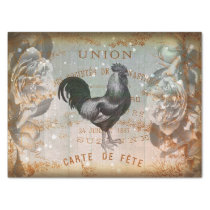 Vintage Rooster Ephemera Decoupage Tissue Paper