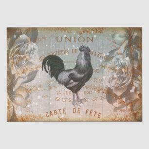 Vintage Rooster Ephemera Decoupage Tissue Paper