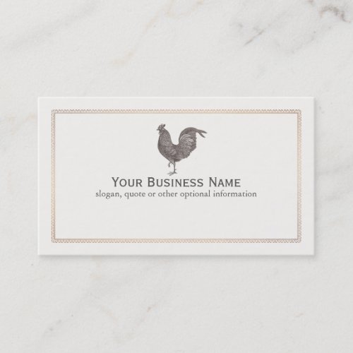 Vintage Rooster Etching Business Card