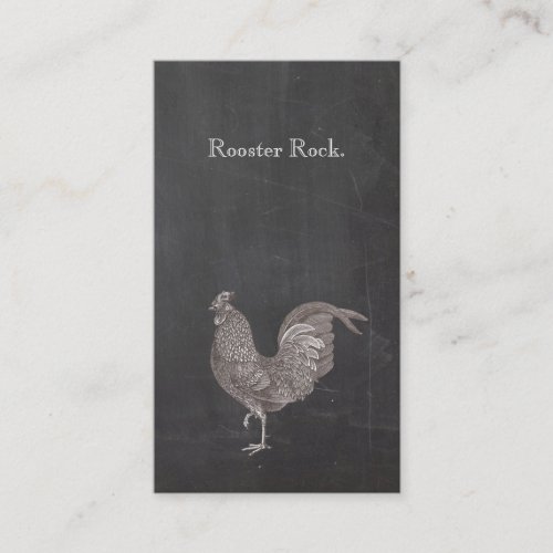 Vintage Rooster Etching Rustic Grunge Look Black Business Card Templates
