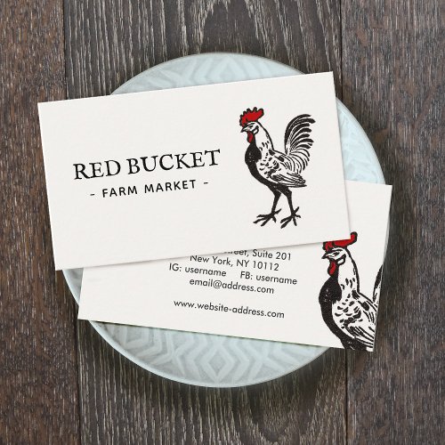 Vintage Rooster Farm Business Card