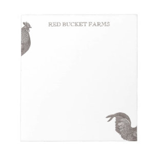 Vintage Rooster Farm Notepad