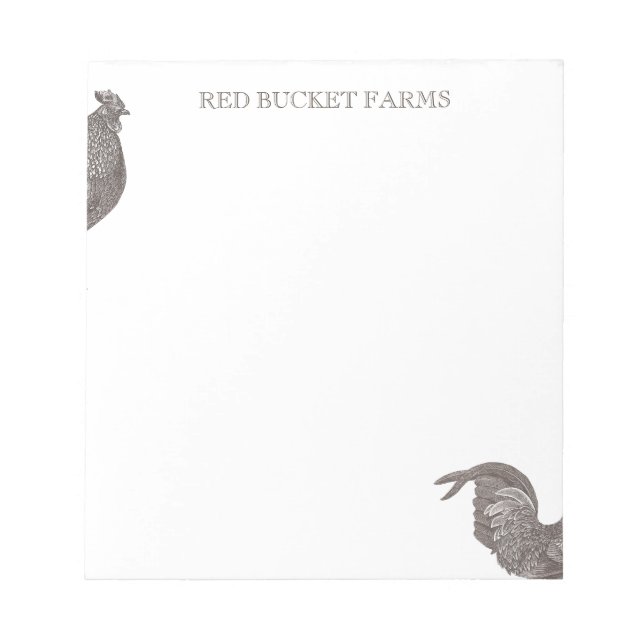 Vintage Rooster Farm  Notepad (Front)