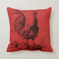 Vintage Rooster Farmhouse Pillow