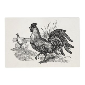 Vintage Rooster Fowl Bird Personalized Template Placemat