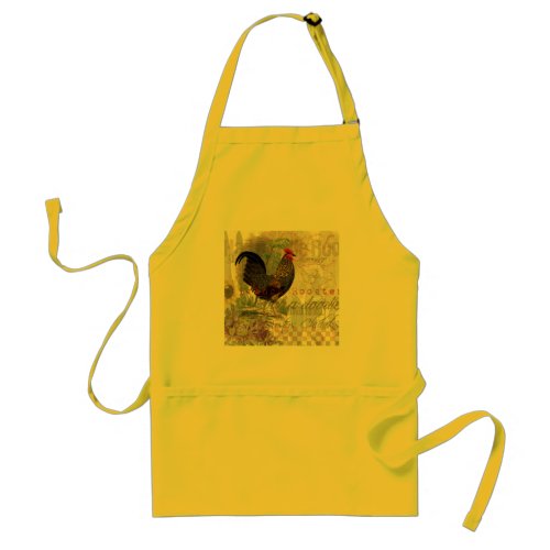 Vintage Rooster French Collage Farm Pet Adult Apron