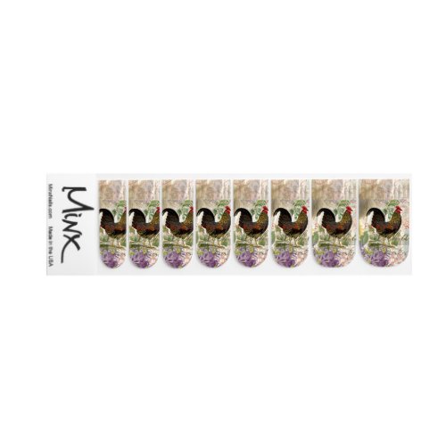 Vintage Rooster French Collage Farm Pet Minx Nail Wraps