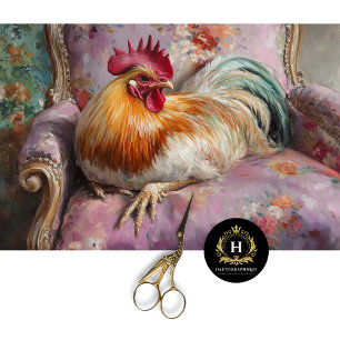 Vintage Rooster Furniture Decoupage Tissue Paper