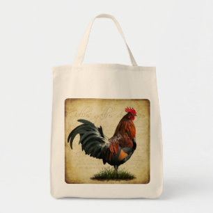 Vintage Rooster Grocery Bag