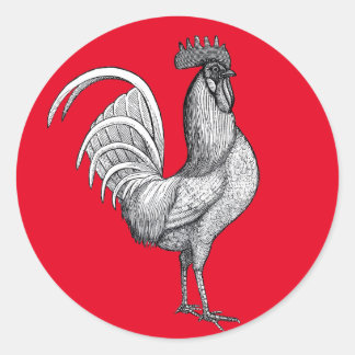 Vintage Rooster Illustration Stickers