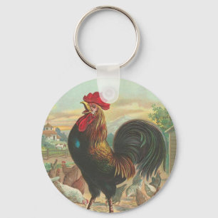 Vintage Rooster Keychain