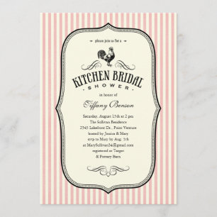 Vintage Rooster Kitchen Shower Invitations