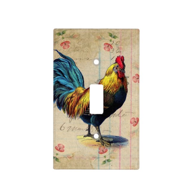 Vintage Rooster Light Switch Cover (Front)