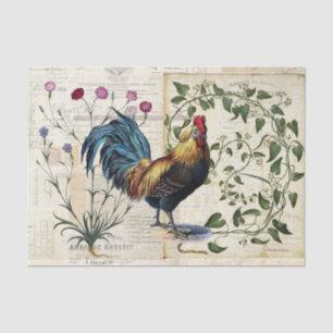 Vintage Rooster Vine French Tissue Paper