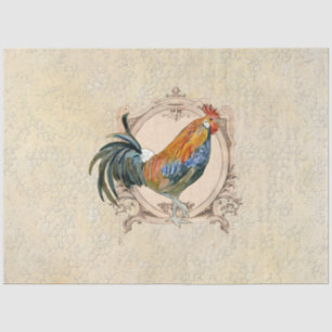Vintage Rooster Watercolor Kitchen Decor Decoupage Tissue Paper