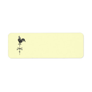 Vintage Rooster Weather Vane Label