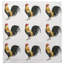 Vintage Rooster with Pretty Tailfeathers