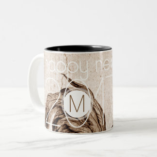 Vintage Rooster Year 2017 Monogram Mug