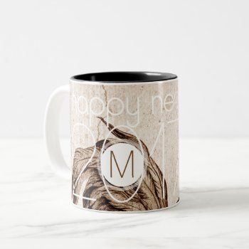Vintage Rooster Year 2017 Monogram Mug by The_Roosters_Wishes at Zazzle