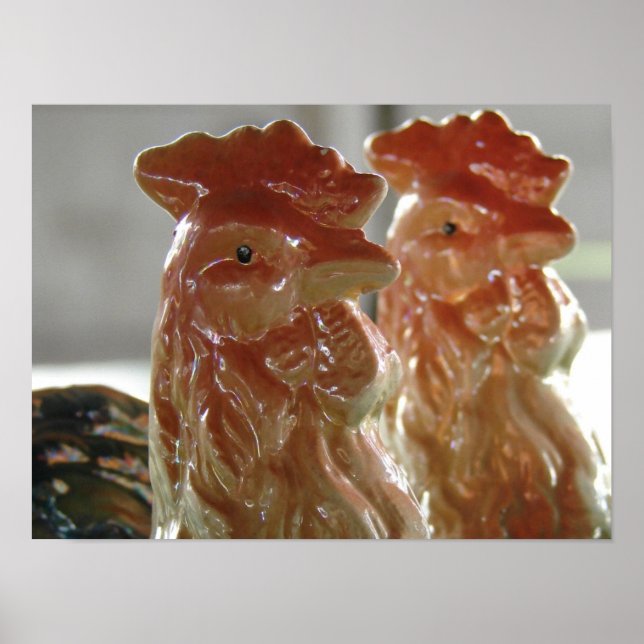 Vintage Roosters Poster (Front)