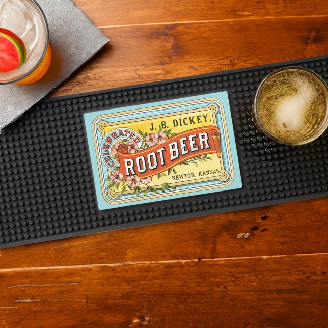 Vintage Root Beer Advertising Illustration Bar Mat (Creator Uploaded)