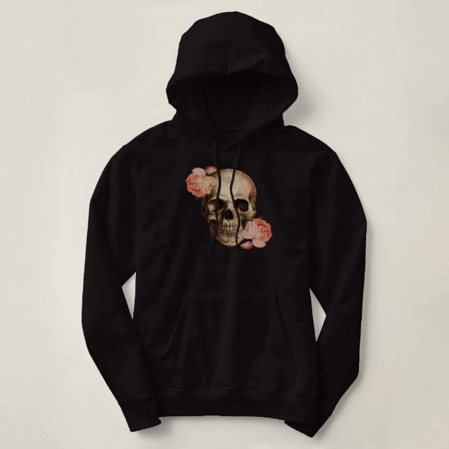 Vintage Rosa Skull Collage Hoodie (Design Front)