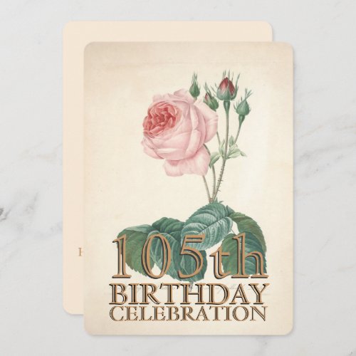 Vintage Rose 105th Birthday Celebration FCI2 Invitation