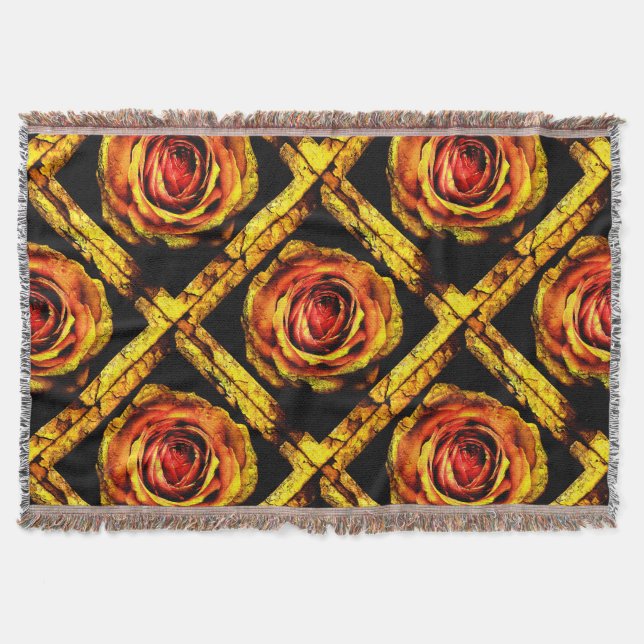 Vintage Rose 1 Throw Blanket (Front)