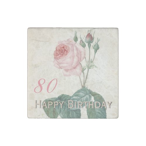 Vintage Rose 80th Birthday Celebration _ Magnet