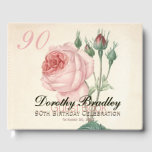 Vintage Rose 90th Birthday Celebration Guest Book<br><div class="desc">Customizable 90th Birthday Celebration Guest Book with Vintage Botanical Watercolors of rose by Pierre-Joseph Redouté. You can easily change text color, font, size and position by clicking the customize button. Available in spiral notebook. Matching Birthday invitation, paper napkins, paper plate, paper cup, favor box, mug, pillow and more... Don't forget...</div>