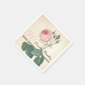 Vintage Rose 90th Birthday Party Paper Napkins (Corner)