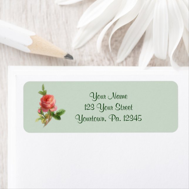 Vintage Rose Address Label (Insitu)