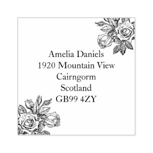 Vintage Rose Address Stamp