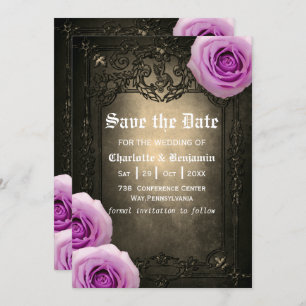 Vintage Rose and Gothic Frame Save The Date