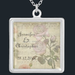 Vintage Rose and music score wedding set Silver Plated Necklace<br><div class="desc">vintage pink rose and musical score wedding sets. Available on a range of products to make your wedding arrangements and wedding day extra special. Easy to customize via our customization tool, If you would like this design on any other product or changes made to this design please contact us via...</div>