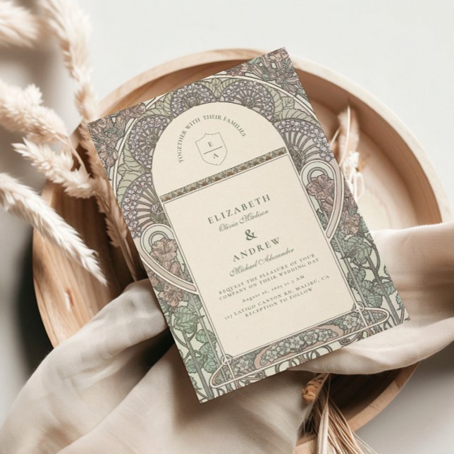 Vintage Rose Arch Art Nouveau wedding Invitation (Creator Uploaded)
