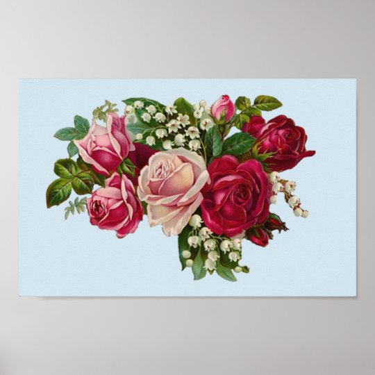 Vintage Rose Arrangement. Poster | Zazzle.com