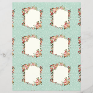 Vintage Rose Baroque Elegant Gift Tags Bridal Flyer