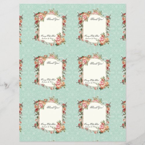 Vintage Rose Baroque Elegant Thank You Notes Flyer