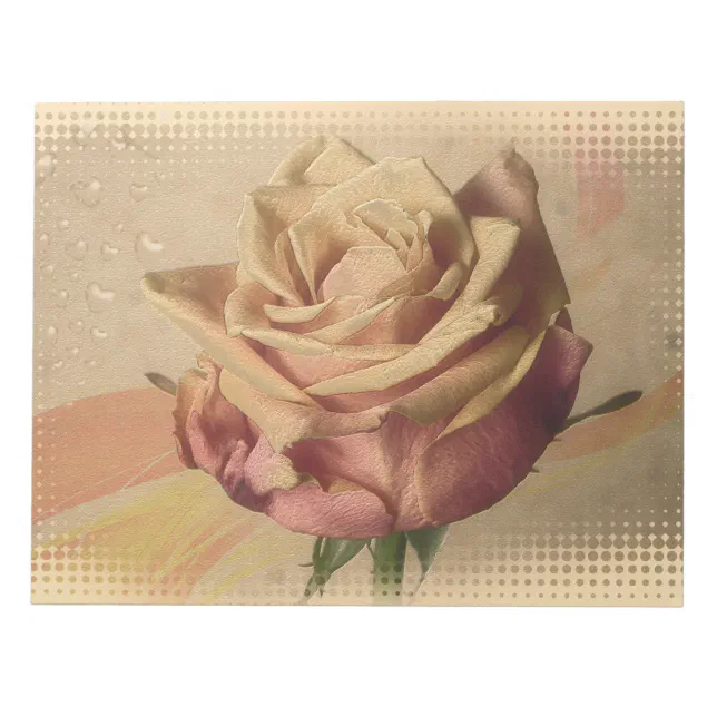 Vintage rose beautiful illustration notepad | Zazzle
