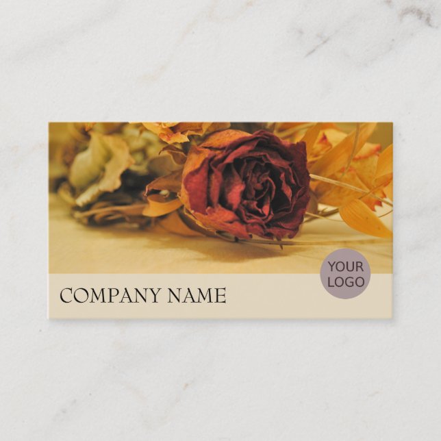 Vintage Rose beige modern romantic style Business Card (Front)