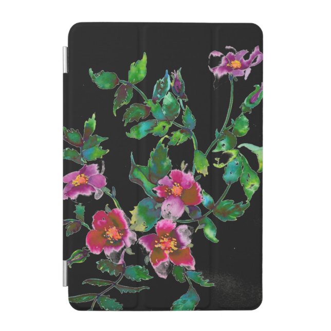 Vintage Rose -black iPad Mini Cover (Front)