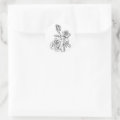Vintage Rose Black White Flower Floral Wedding Classic Round Sticker ...