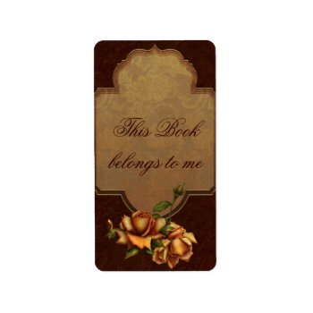 Vintage Rose Bookplate by RainbowCards at Zazzle